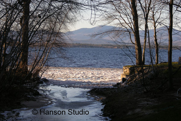 Ossipee Lake, NH - Lake with Stream near Long Sands